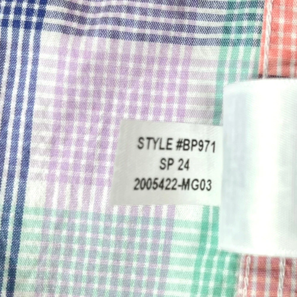 J.Crew Men's Medium Slim Untucked Multicolor Plaid Flex Wash L/S Button-Up Shirt